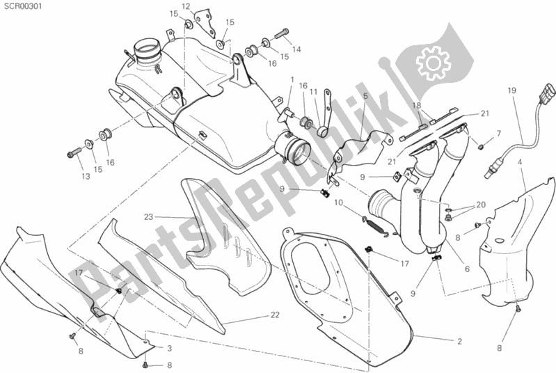Tutte le parti per il 31a - Sistema Di Scarico del Ducati Superbike Panigale V4 R USA 998 2019